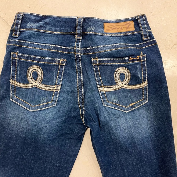 Seven jeans distressed, contrast stitching, flares - Picture 3 of 3